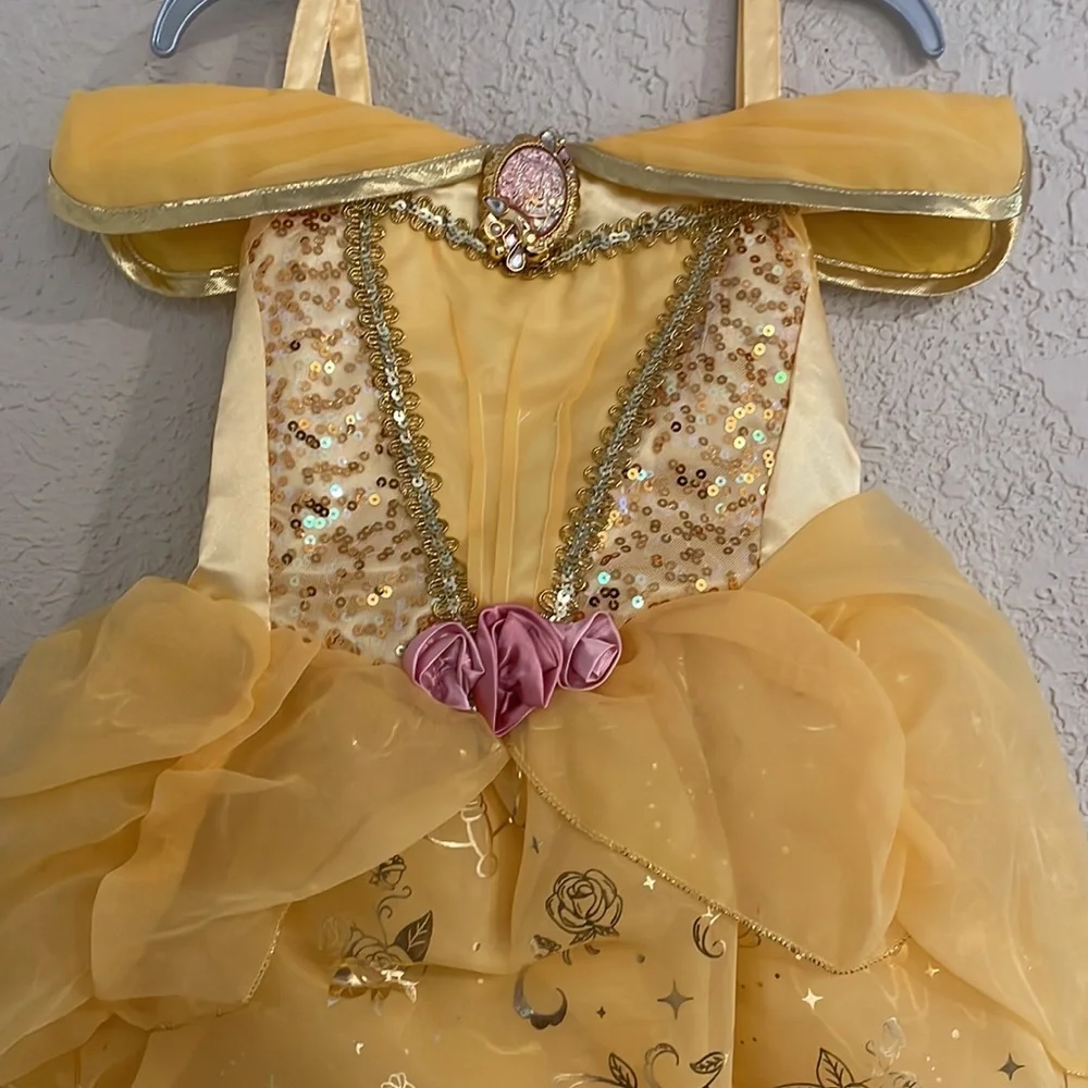 Disney Yellow Princess Belle Dress Costume with Pink Accents